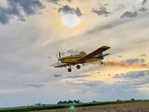 Yellow Plane Flying